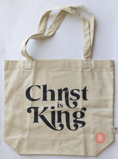 Christ is King Catholic Tote Christian tote Christian purse Faith Religious bag women’s gift overnight bag Eco Tote Bag