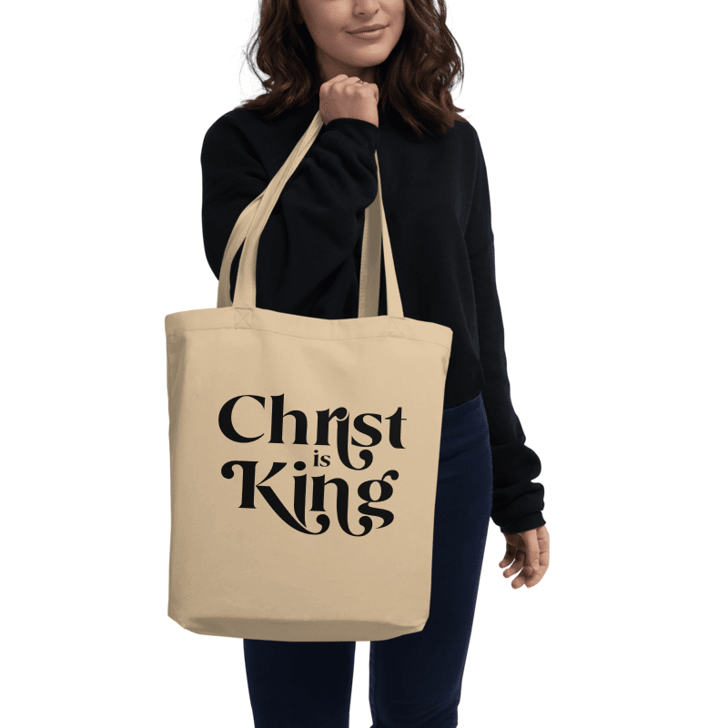 Christ is King Catholic Tote - RTS - tote
