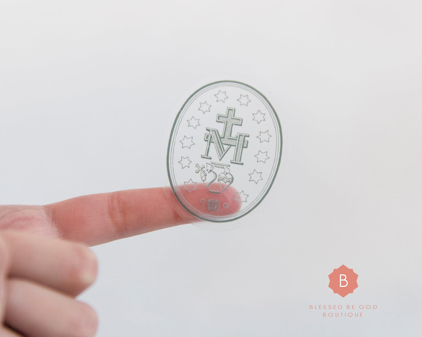 CLEAR Miraculous Medal Sticker - sticker