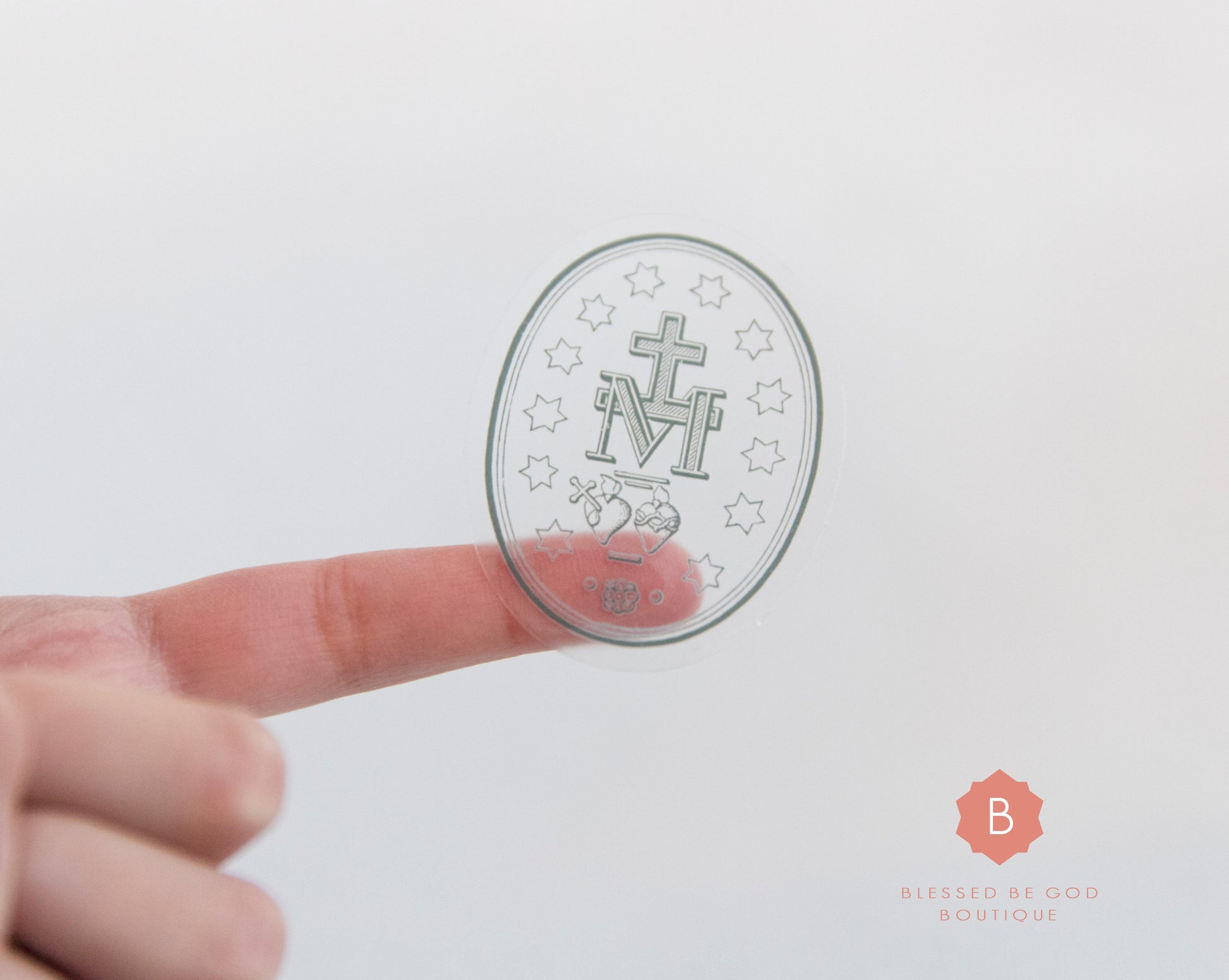 CLEAR Miraculous Medal Sticker - sticker