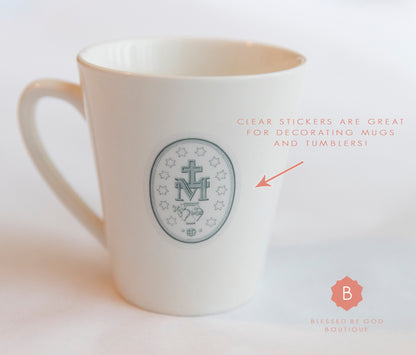 CLEAR Miraculous Medal Sticker - sticker