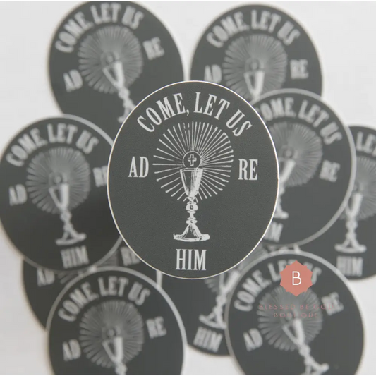 Come Adore Him Catholic Vinyl Sticker - sticker