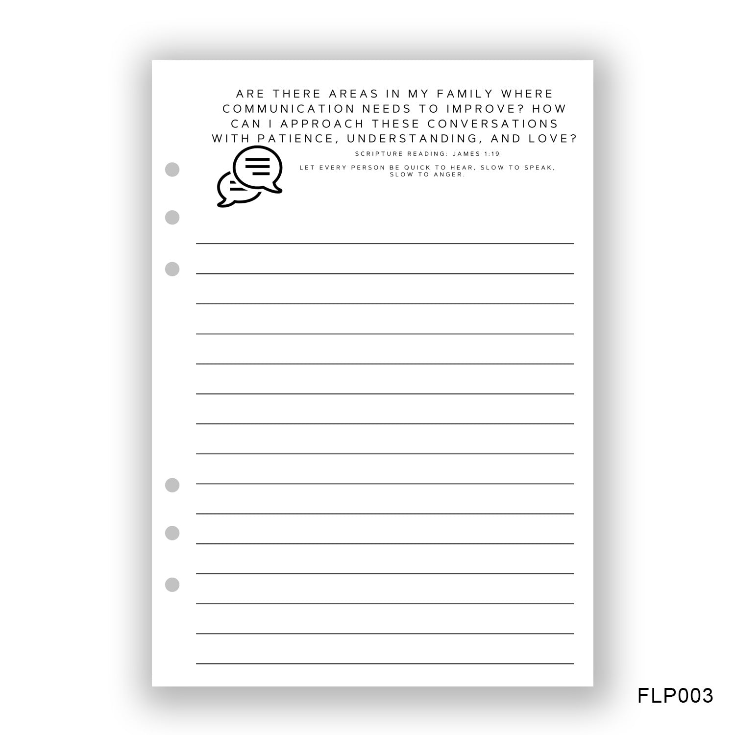 Communication Journaling Page - Paper products