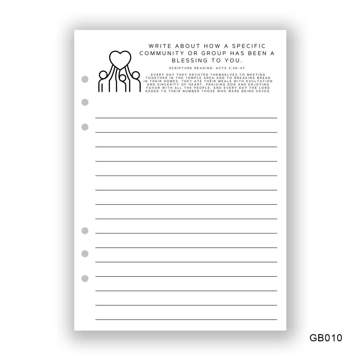 Community Journaling Page - Paper products