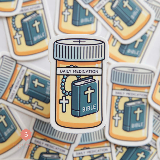 Daily Medication sticker Catholic Vinyl Sticker - sticker