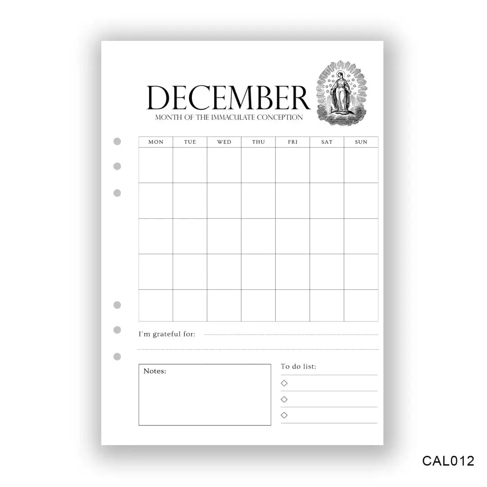 December Journaling Page - Paper products