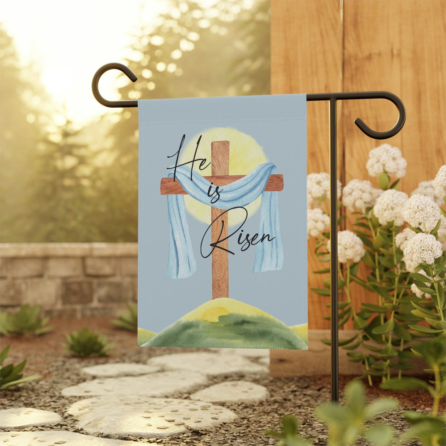 Easter Garden Flag Catholic Outdoor Decorative Yard Porch House Banner Double Sided Lord Jesus Paschal Risen Christ