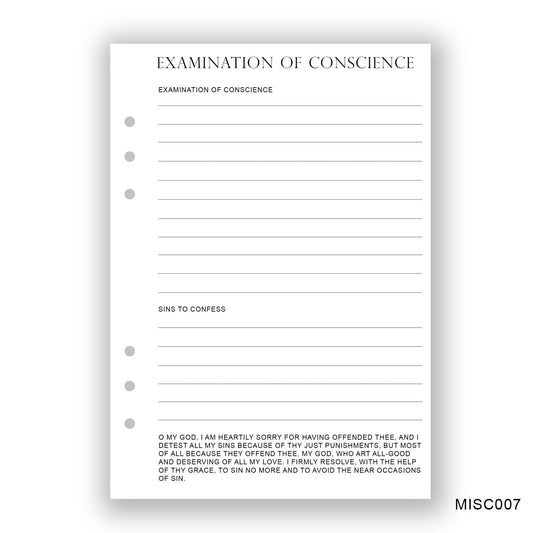 Examination of Conscience Journaling Page - Paper products