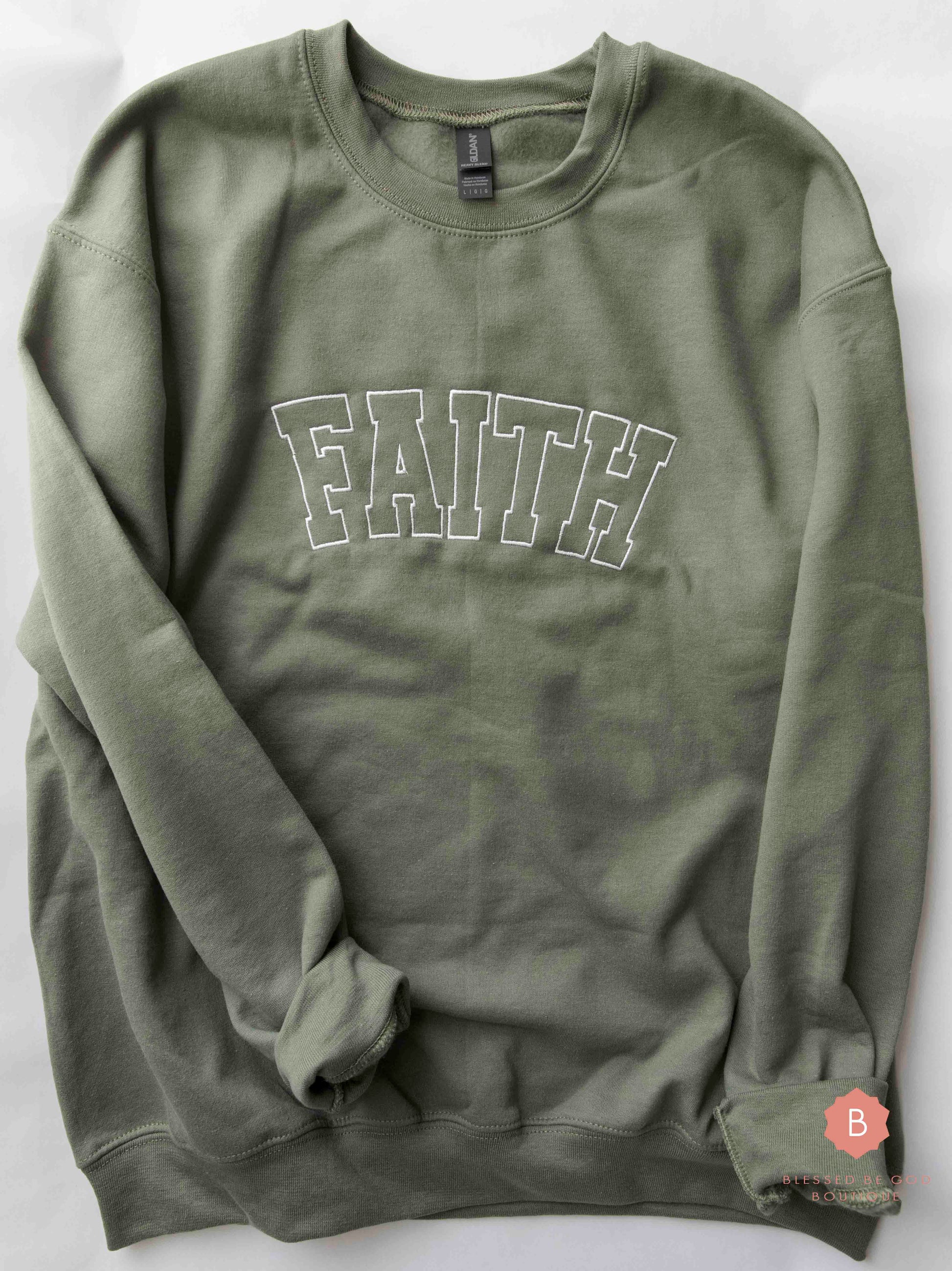 Faith Embroidered Christian Sweatshirt - Sweatshirt