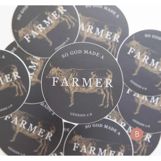 Farmer Sticker Catholic Vinyl Sticker - sticker