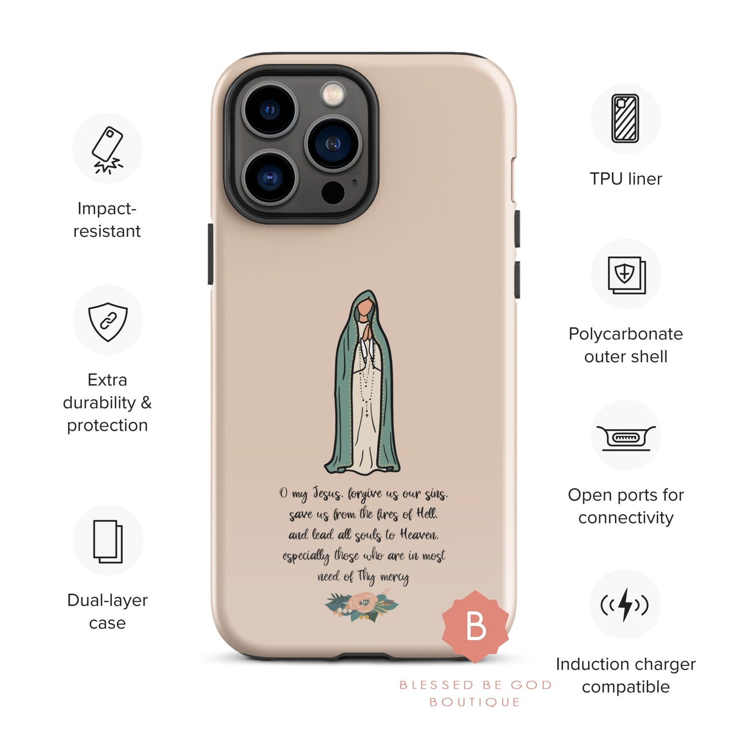 Fatima Catholic Phone Case Tough Case for iPhone® 11-14 - Phone Case
