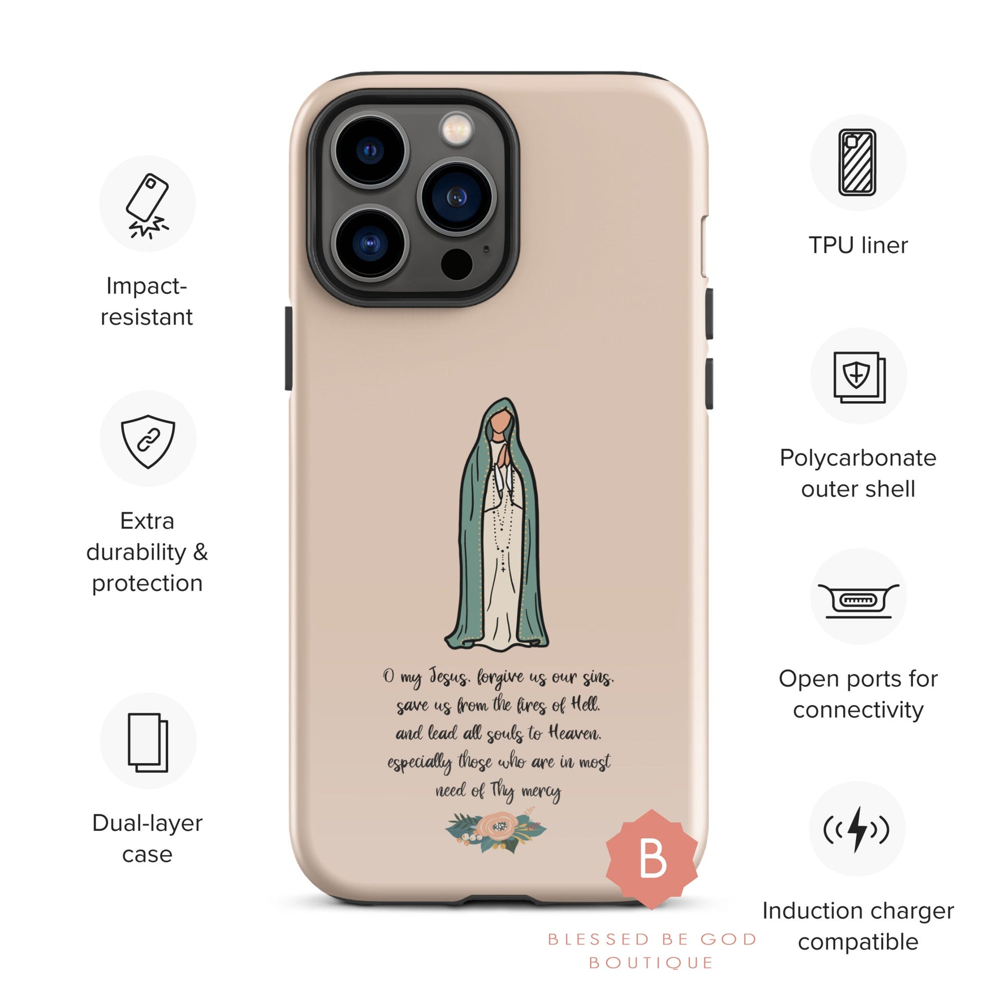 Fatima Catholic Phone Case Tough Case for iPhone® 11-14 - Phone Case
