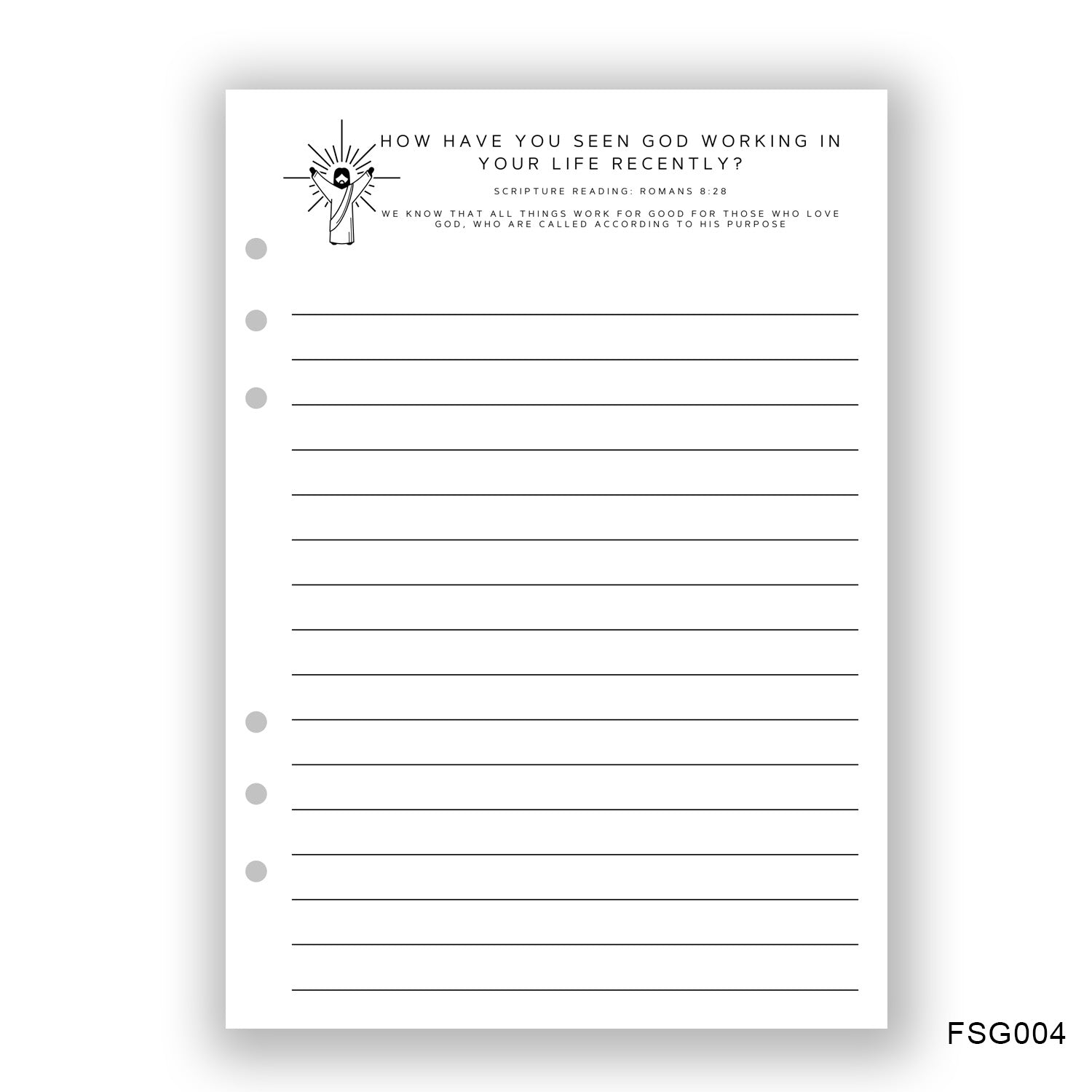God in your life Journaling Page - Paper products