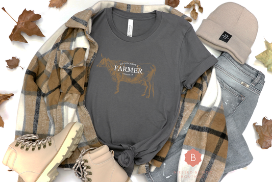 God Made a Farmer Catholic t-shirt - T-Shirt