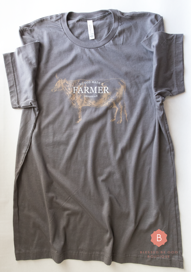 God Made a Farmer Catholic t-shirt - T-Shirt