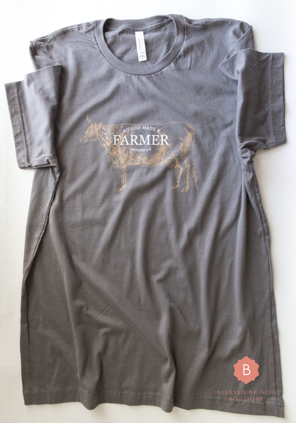 God Made a Farmer Catholic t-shirt - T-Shirt