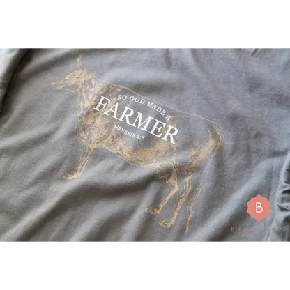God Made a Farmer Men’s Catholic t-shirt - T-Shirt