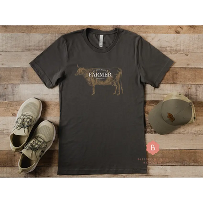 God Made a Farmer Men’s Catholic t-shirt - T-Shirt