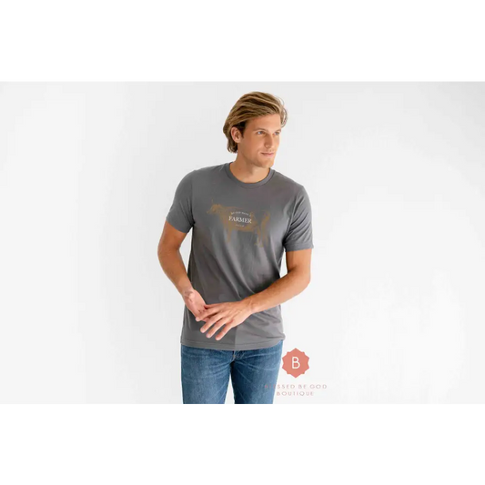 God Made a Farmer Men’s Catholic t-shirt - T-Shirt