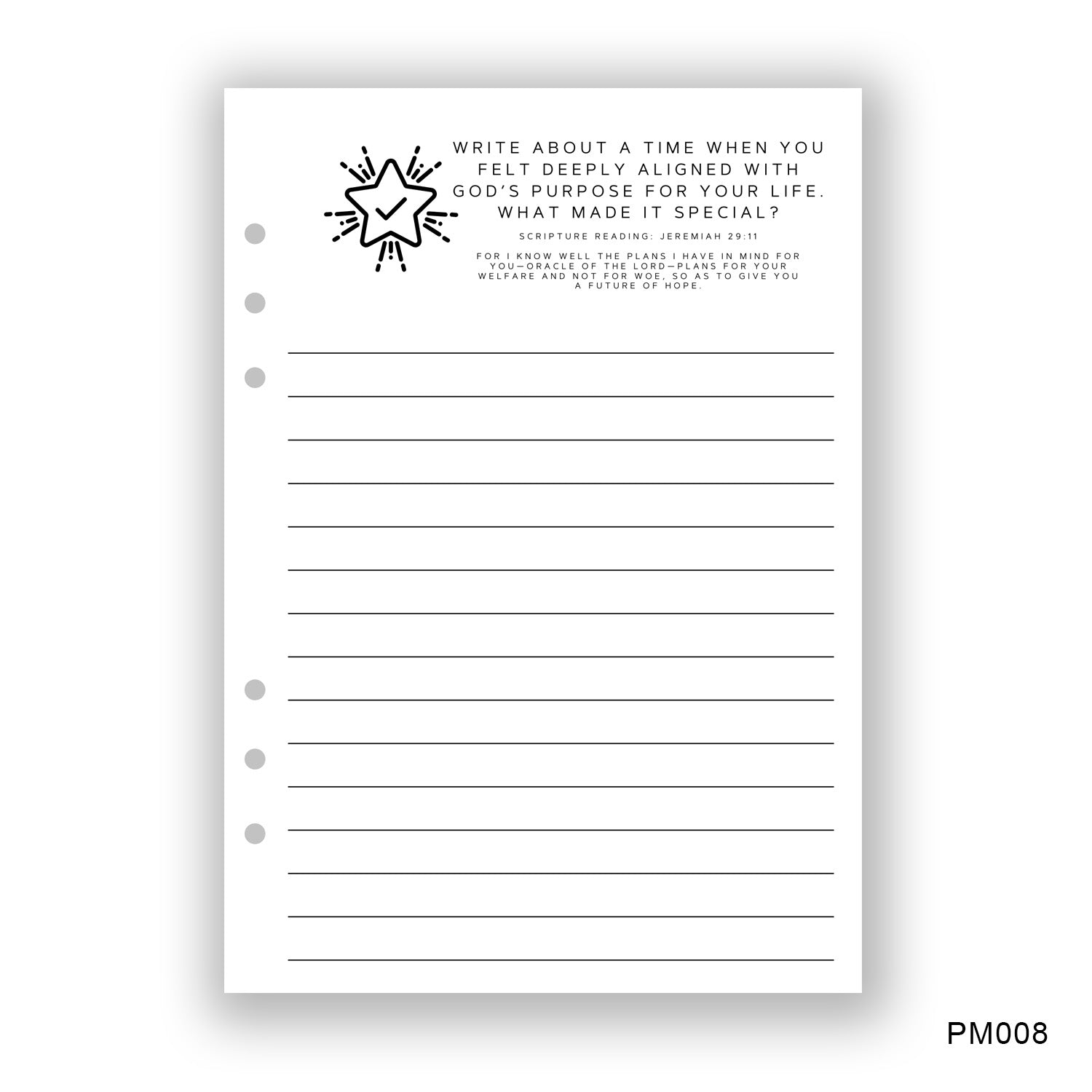 God’s Purpose Journaling Page - Paper products