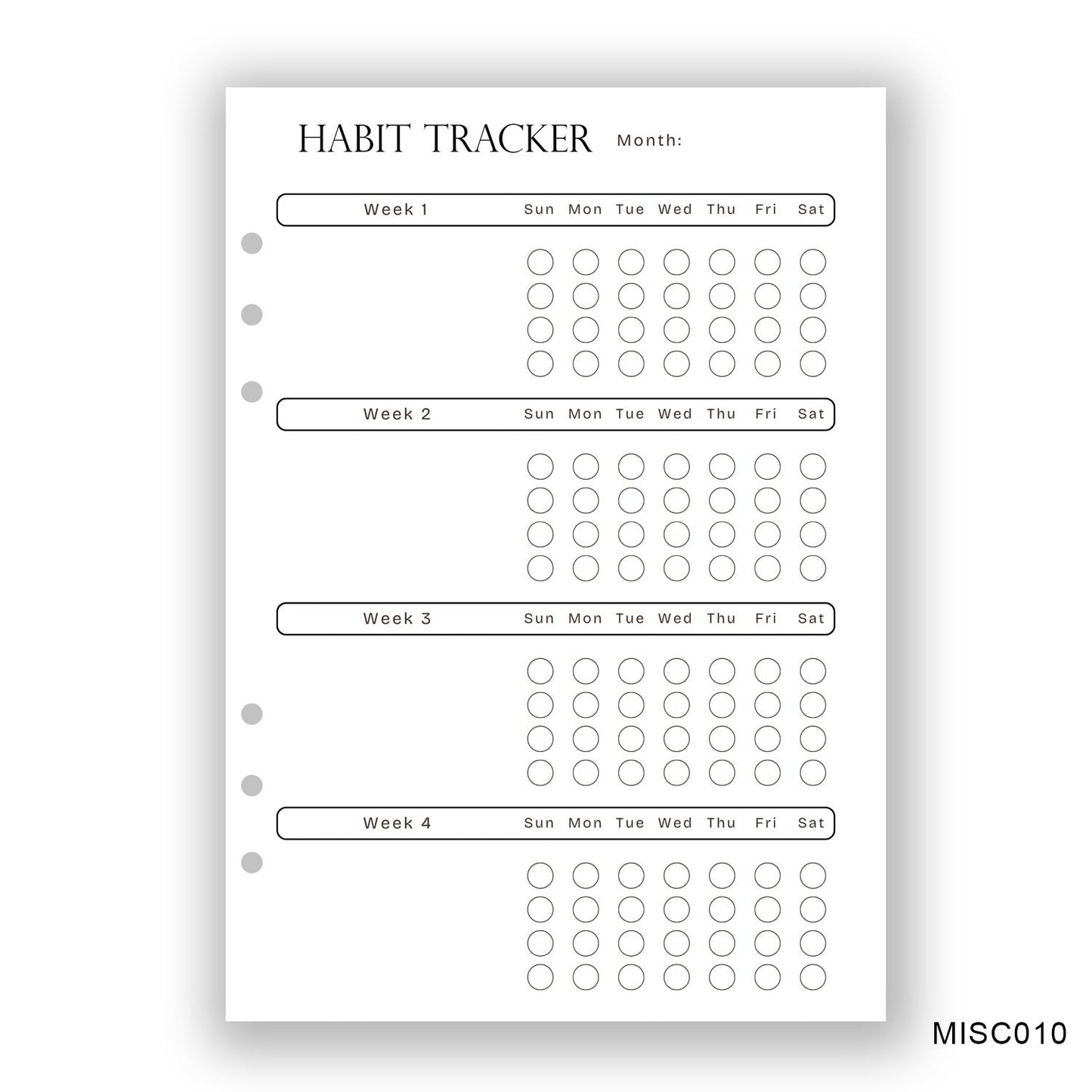 Habit Tracker Journaling Page - Paper products