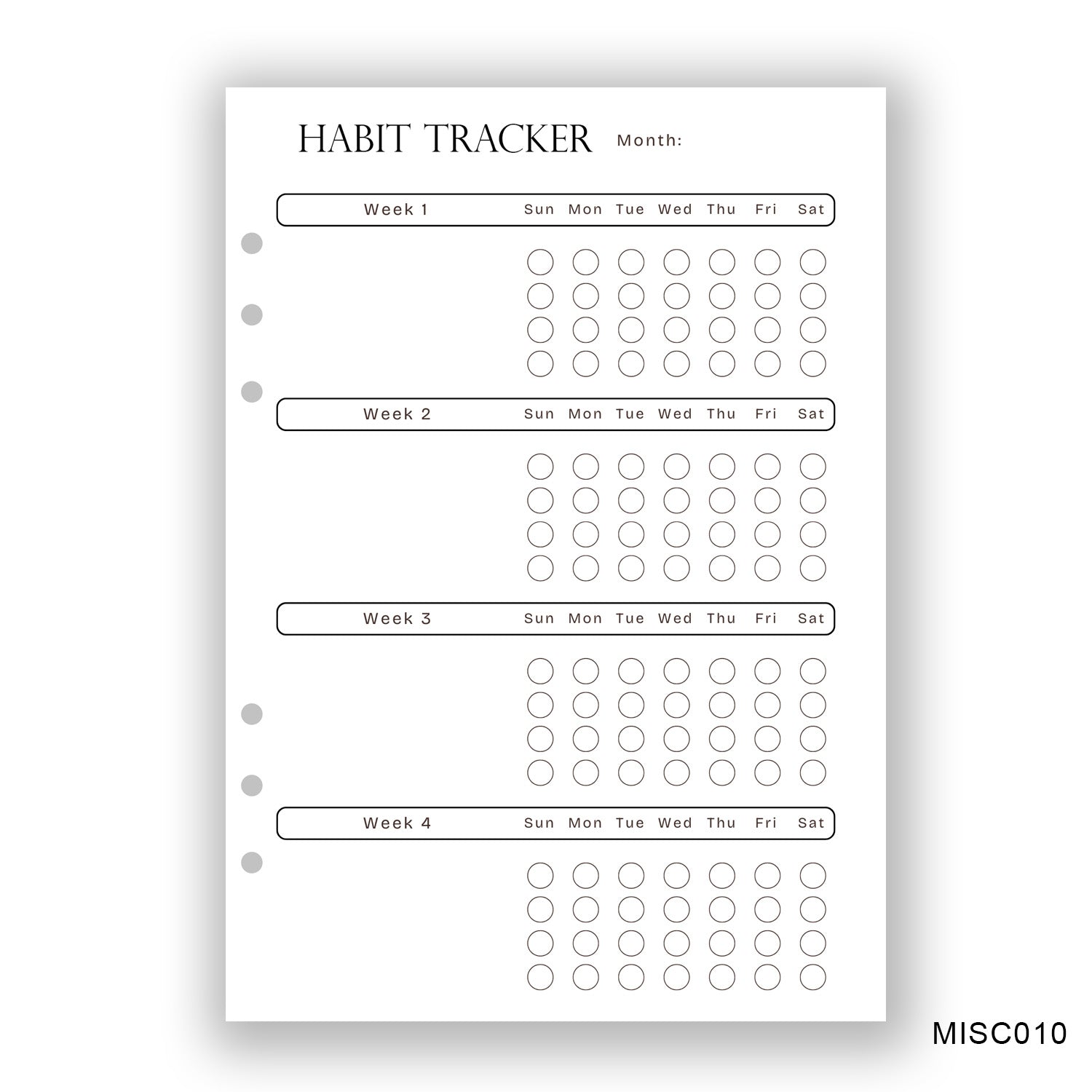 Habit Tracker Journaling Page - Paper products