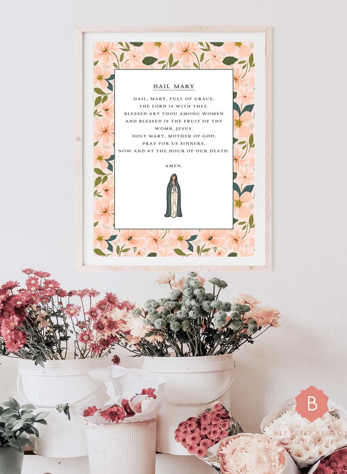 Hail Mary Catholic Art 12x16 - Posters Prints & Visual Artwork