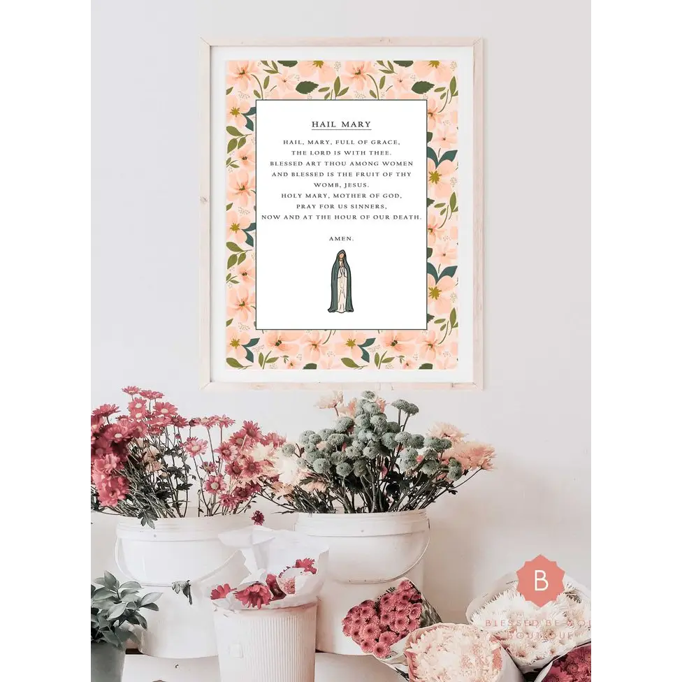 Hail Mary Catholic Art 12x16 - Posters Prints & Visual Artwork
