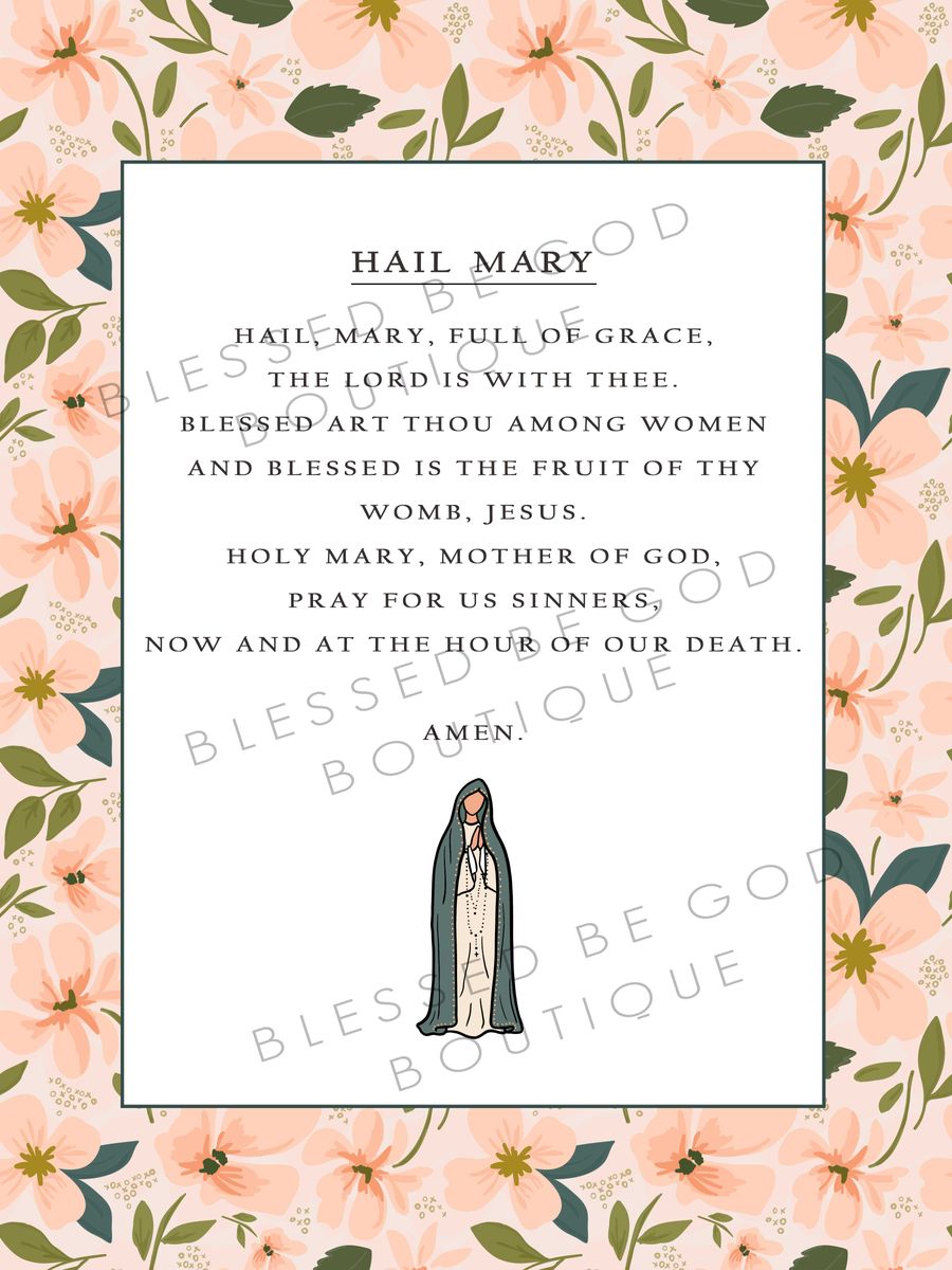 Hail Mary Catholic Art 12x16 - Posters Prints & Visual Artwork