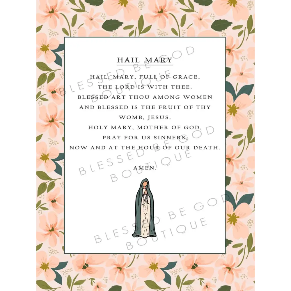 Hail Mary Catholic Art 12x16 - Posters Prints & Visual Artwork