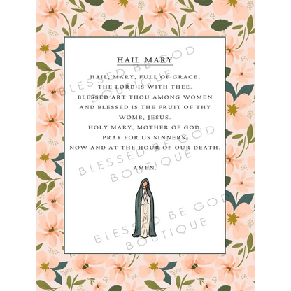 Hail Mary Catholic Art 12x16 - Posters Prints & Visual Artwork