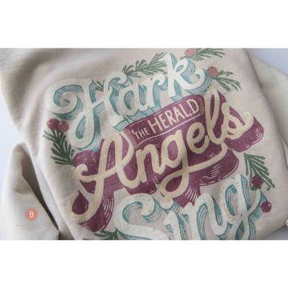 Hark the Herald Angels Sing Distressed Catholic Graphic Sweatshirt - Sweatshirt