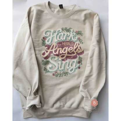 Hark the Herald Angels Sing Distressed Catholic Graphic Sweatshirt RTS