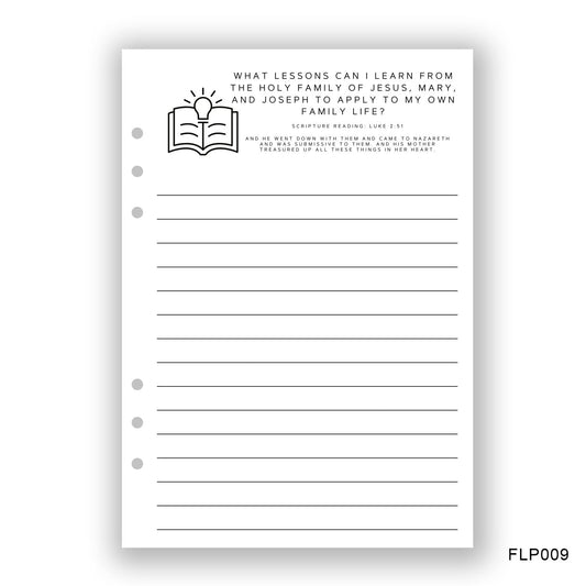 Holy Family Journaling Page - Paper products