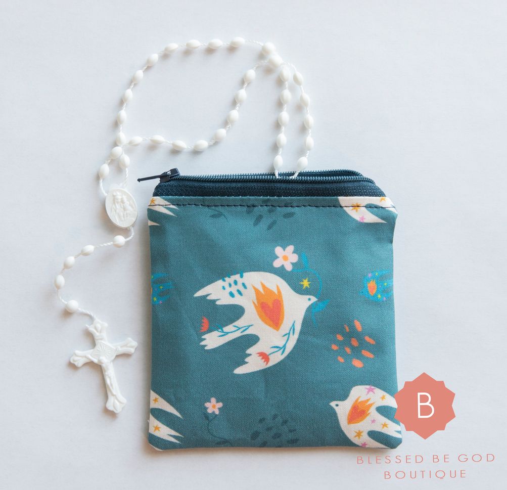 Holy Spirit Catholic Rosary Holder Coin Purse Veil Purse Rosary case - rosary pouch