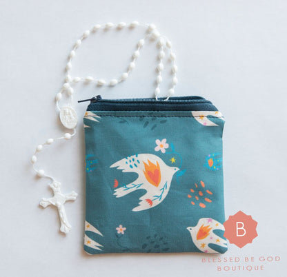 Holy Spirit Catholic Rosary Holder Coin Purse Veil Purse Rosary case - rosary pouch