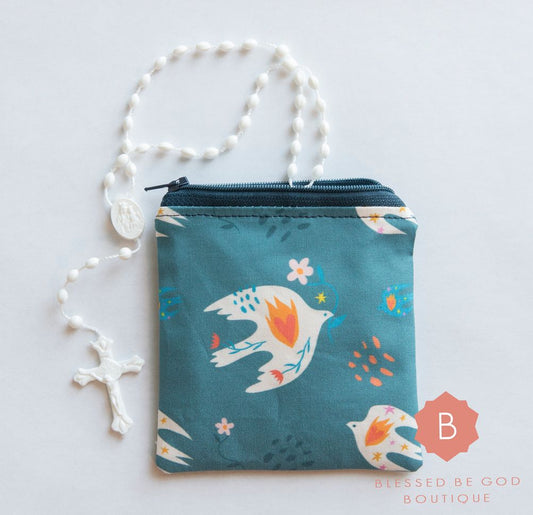 Holy Spirit Catholic Rosary Holder Coin Purse Veil Purse Rosary case - rosary pouch