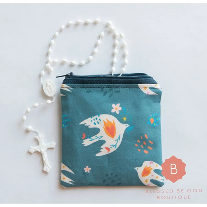 Holy Spirit Catholic Rosary Holder Coin Purse Veil Purse Rosary case - rosary pouch