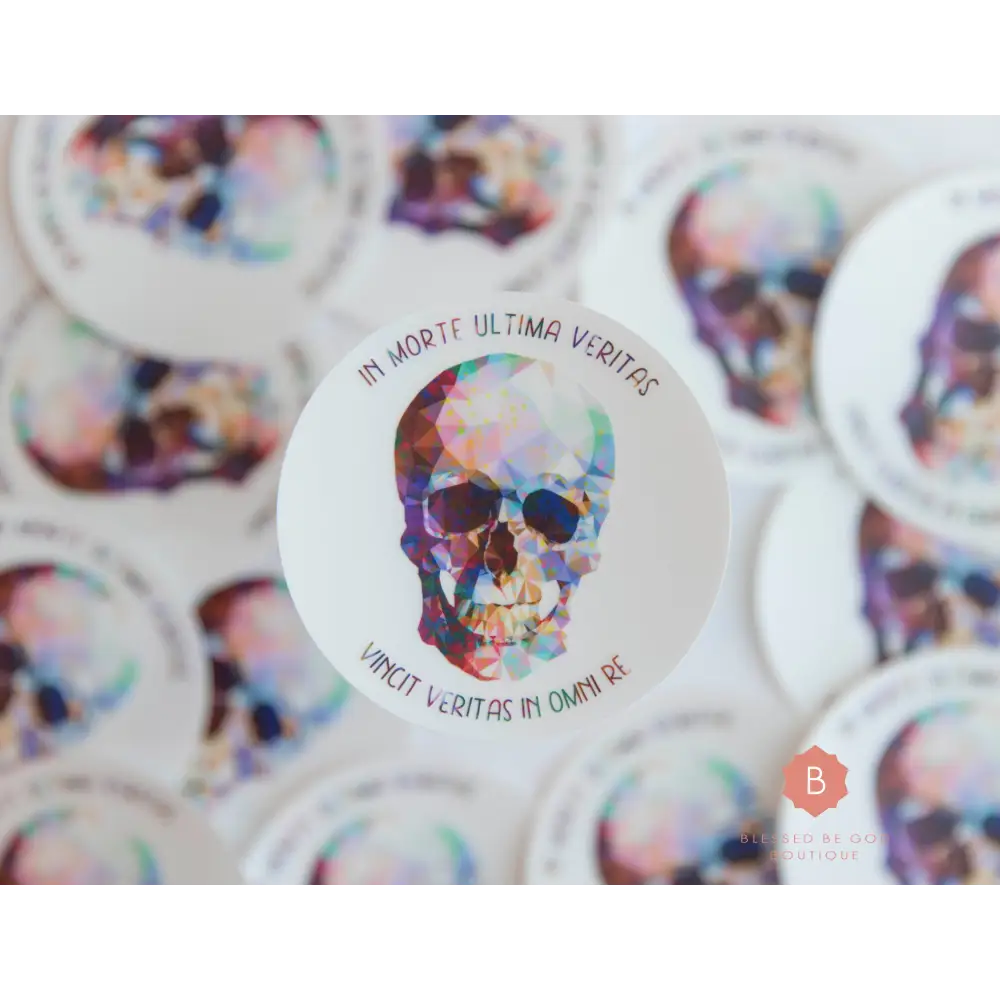 In Morte Ultima Veritas Catholic Vinyl Sticker - sticker