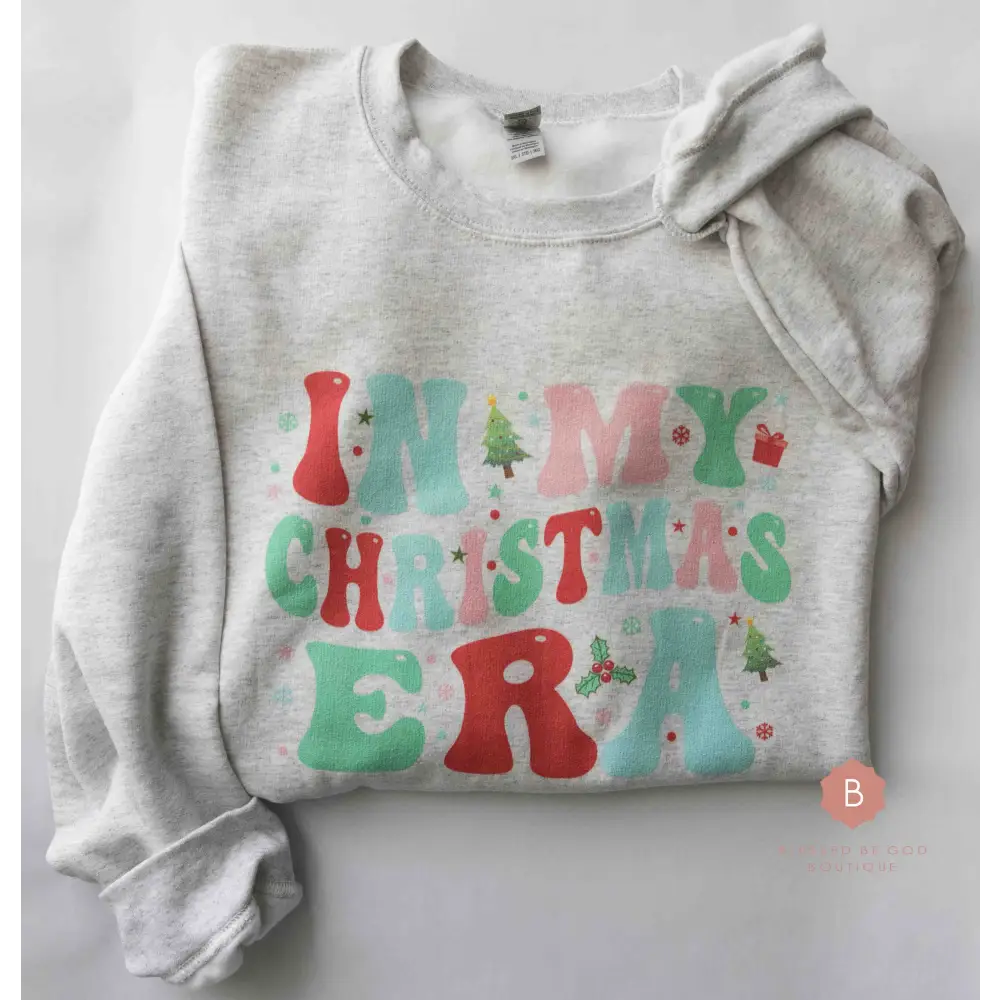 In My Christmas Era Catholic Colorful Graphic Sweatshirt - Sweatshirt