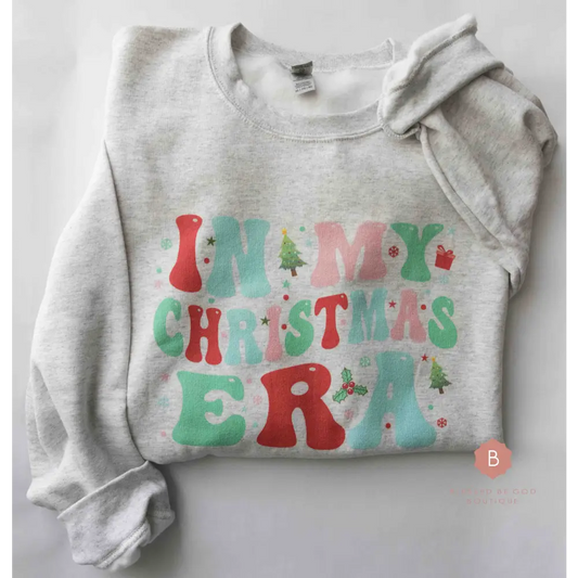 In My Christmas Era Catholic Colorful Graphic Sweatshirt - Sweatshirt