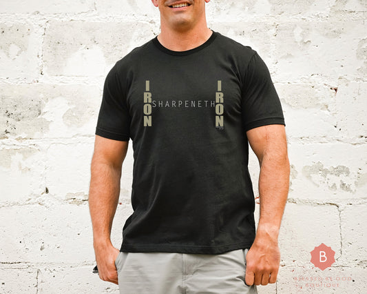Iron Sharpens Iron Men’s Catholic t-shirt
