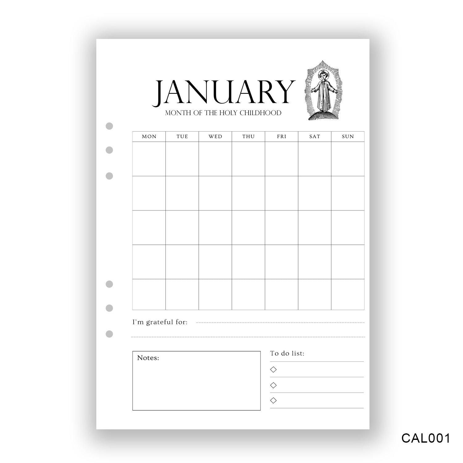 January Journaling Page - Paper products