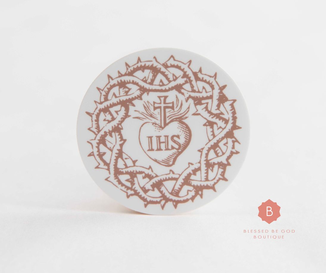 Jesus IHS Crown of Thorns Catholic Sticker - Decorative Stickers