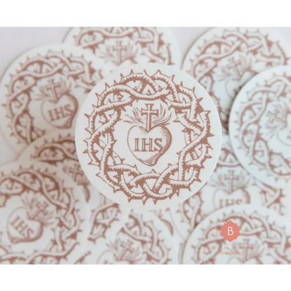 Jesus IHS Crown of Thorns Catholic Sticker - Decorative Stickers