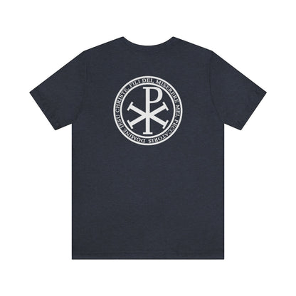 Jesus Prayer Chi-Rho Men’s Catholic tee shirt - Heather Navy / L - T-Shirt