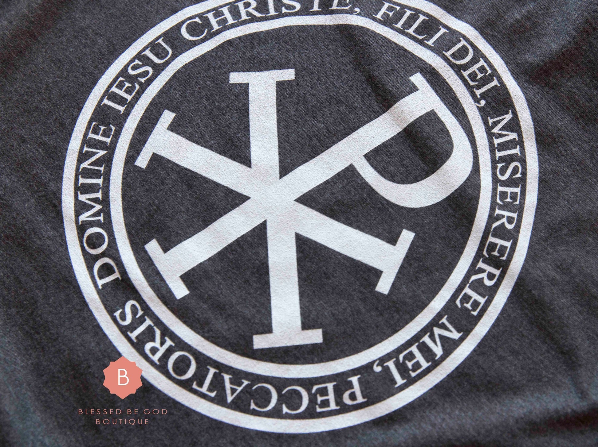 Jesus Prayer Chi-Rho Men’s Catholic tee shirt - T-Shirt