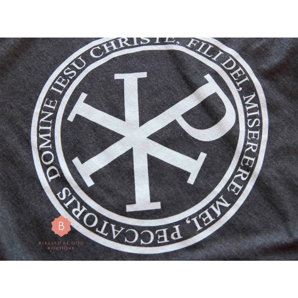Jesus Prayer Chi-Rho Men’s Catholic tee shirt - T-Shirt