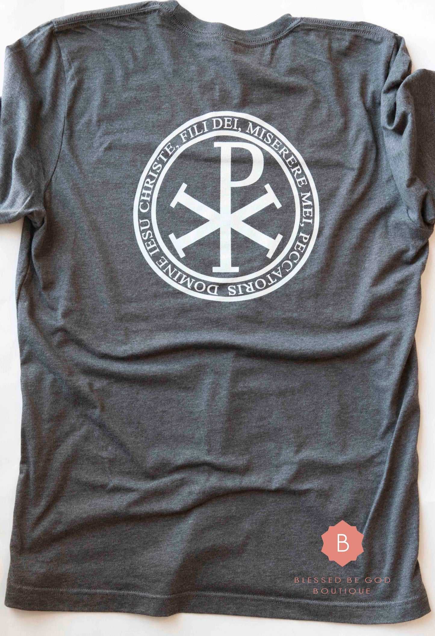 Jesus Prayer Chi-Rho Men’s Catholic tee shirt - T-Shirt