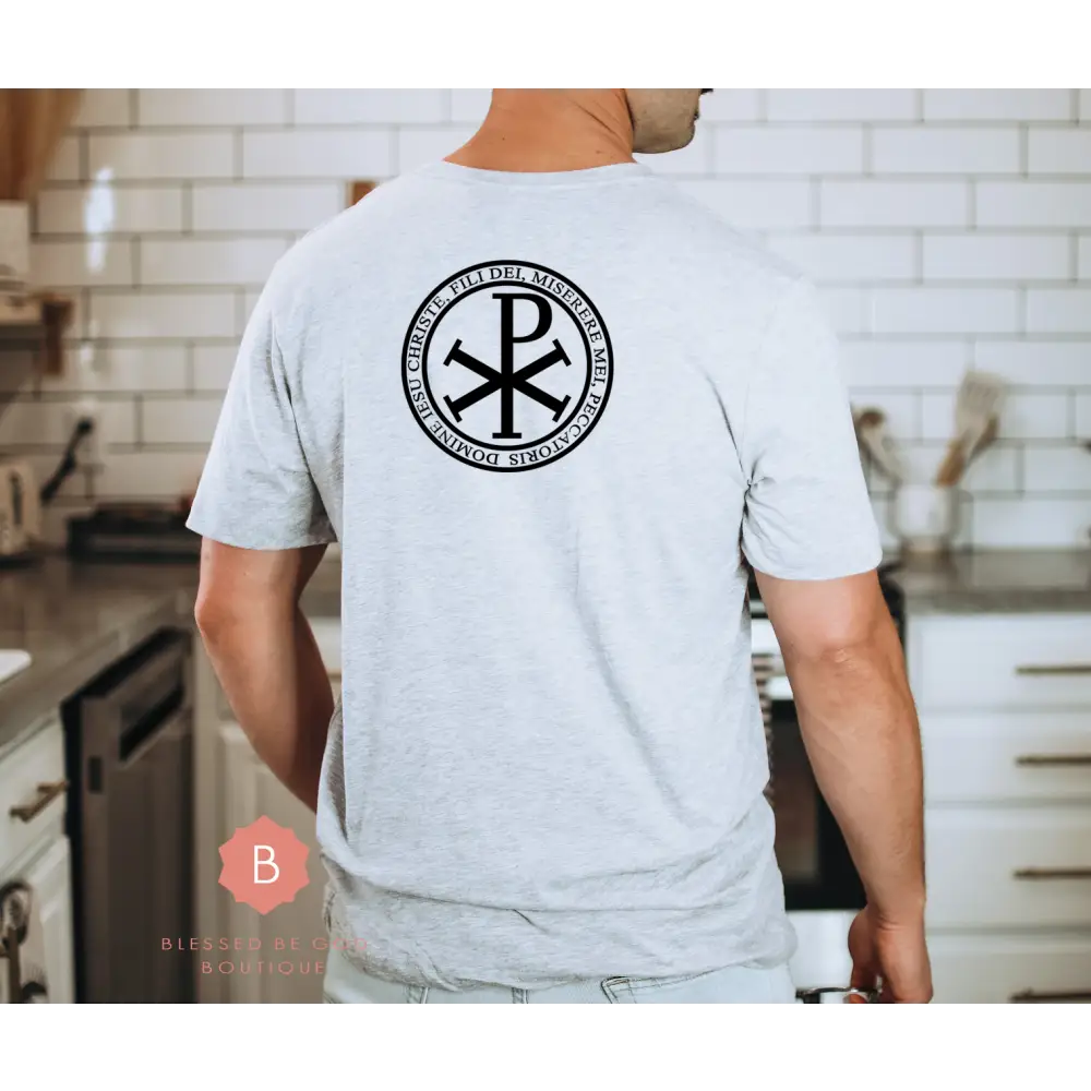 Jesus Prayer Men’s Catholic t-shirt Chi-Rho - T-Shirt